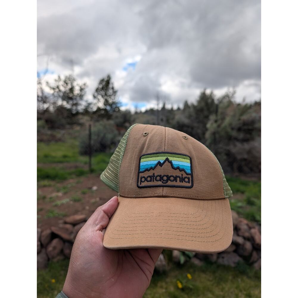 Patagonia Board Short Label Lopro Trucker Hat - Green ,Drifter Brown Used Clean